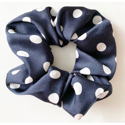 Scrunchie stippen blauw